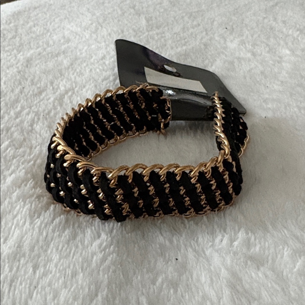 Black and Gold Woven Bracelet